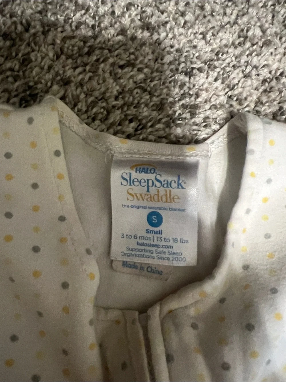 Halo Sleep Sack Swaddle with Polka Dot Print
